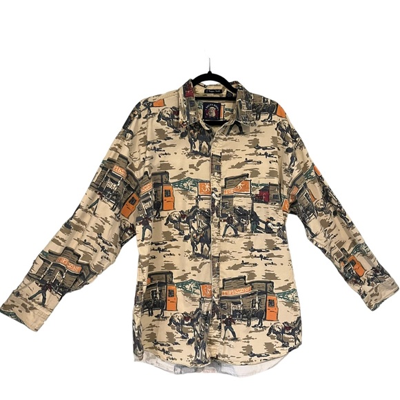 Vintage Gant Trapper Twill Salty Dog L/S Shirt Tombstone Western, Sz L - Picture 3 of 14